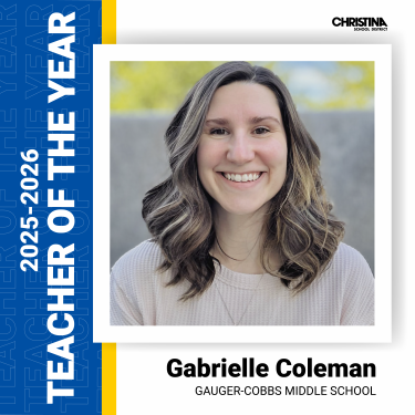 Photo of Gabrielle Coleman 2025-2026 Teacher of the Year Gauger-Cobbs Middle School
